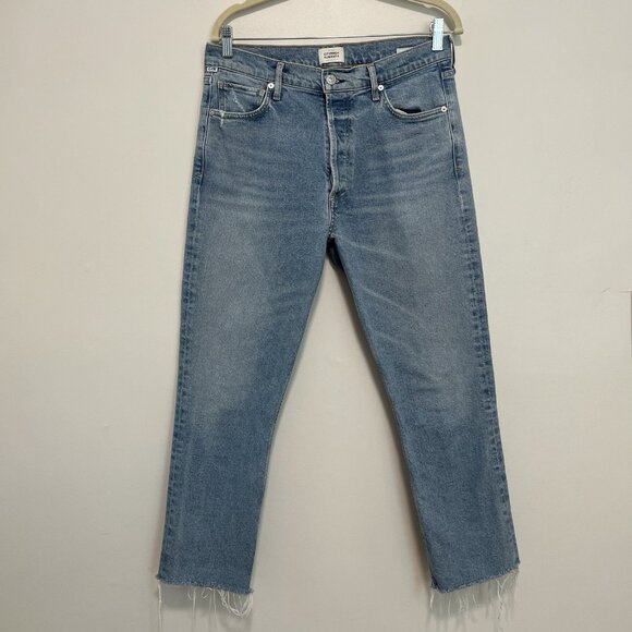 Citizens of Humanity Charlotte Crop High‎ Rise Straight Jeans in Parlay Blue 30 - Picture 3 of 12
